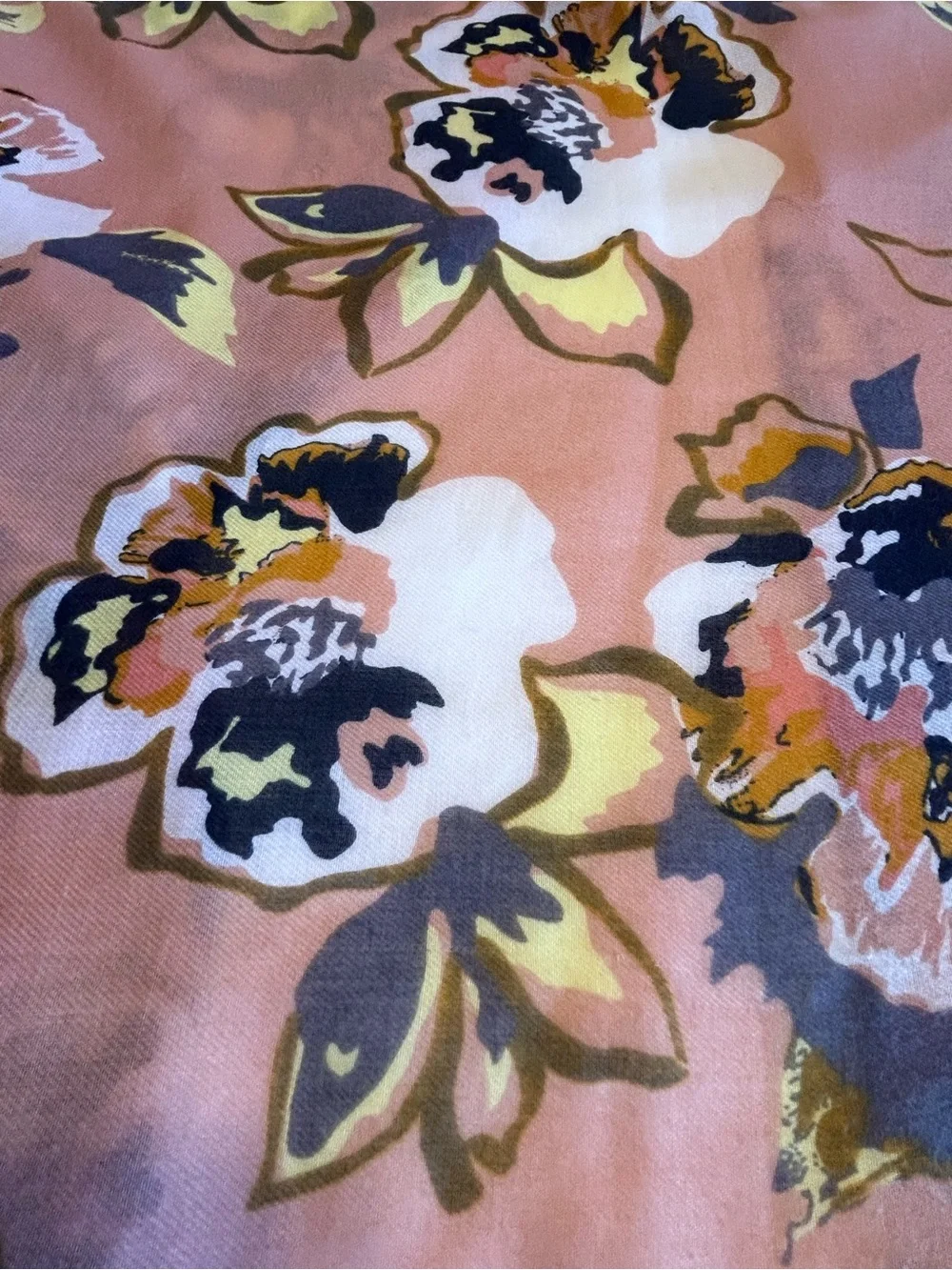 Woven Heart Floral Kimono in Dusty Pink with Navy & Cream Accents